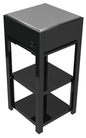 de Shelf Black in de staander Leg